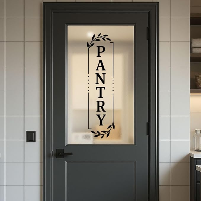 Pantry Door Lettering Vinyl Decal: Black 7 x 26 Inch Vertical Design | Tall PANTRY Lettering Adds A Distinct Farmhouse Accent To Smooth Light-Colored Doors - Image 8