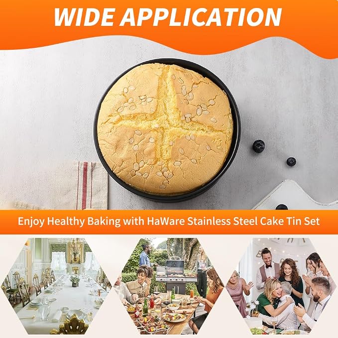 8.27 In Round Cake Pans Set of 2 Deep Nonstick with Removable Bottom - Image 6