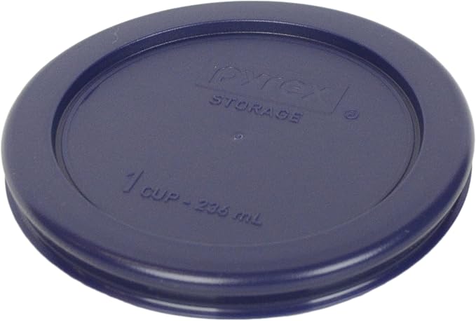 Pyrex 7202 (1-Cup) Glass Bowl with Dark Blue Lid (4-Pack) - Made in USA | BPA-Free Plastic Lid | Round Shape | Food Storage Replacement | Refrigerator & Freezer Safe | Resists Stains And Odors - Image 5