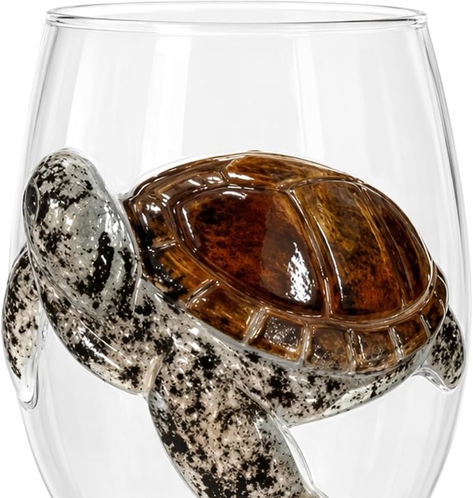 Handmade 3D Blue Ring Stemless Glass Wine Cup Ocean Bar(White Style 7) | 3D Sculpted Handmade Blue Ring Stemless Wine Glass Ocean Cup Handblown Glassware Ocean Lover Gift - Image 4