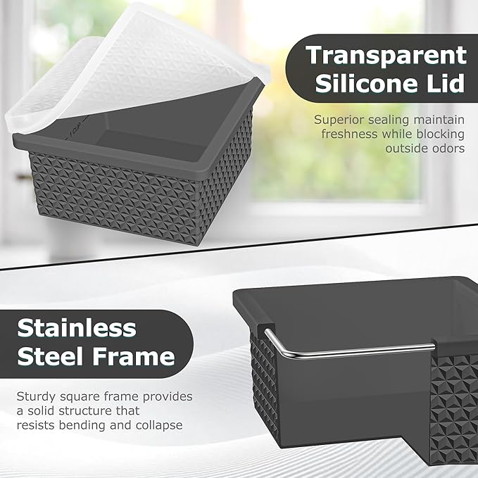 Silicone Freezer Tray with Lid-Stackable Soup Freezer Container Molds,2-Cup Ice Cube Trays for Perfect Portion Control,Food Storage & Meal Prep,Oven & Dishwasher Safe-4 Pack