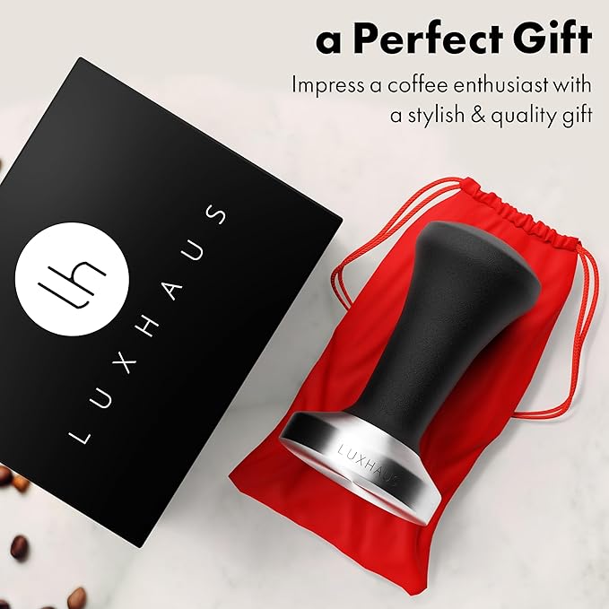LuxHaus 49mm Espresso Tamper - Premium Barista Coffee Tamper with 100% Flat Stainless Steel Base