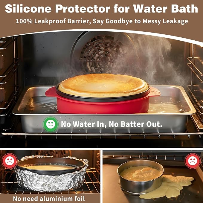 Nonstick 4 7 9 Inch Springform Pan Cheesecake Pan with Protector | Leakproof Spring Form Pan for Cheesecake, Spring Cheese Cake Pans for Baking with Removable Bottom and 50Pcs Parchment Paper - Image 3