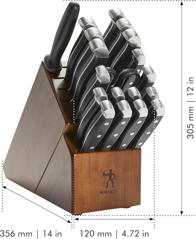 Henckels Statement 20-Pc Knife Set, Razor-Sharp, German Engineered, Brown | Informed by 100+ Years of Mastery. Effortless Cutting with Lightweight with Comfortable Grip, Dishwasher safe. - Image 3