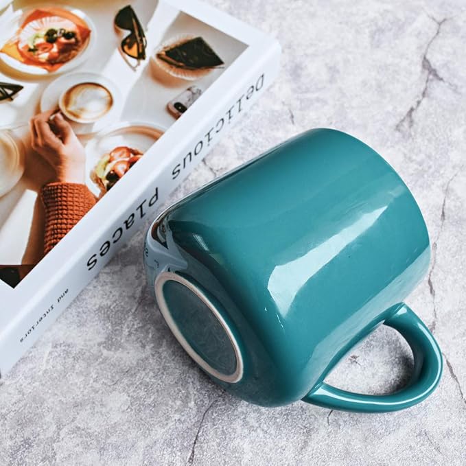 Bosmarlin Large Glossy Ceramic Coffee Mug, Tea Cup for Office and Home, 18 oz, Suitable for Dishwasher and Microwave, 1 Pack (Aquamarine) - Image 6