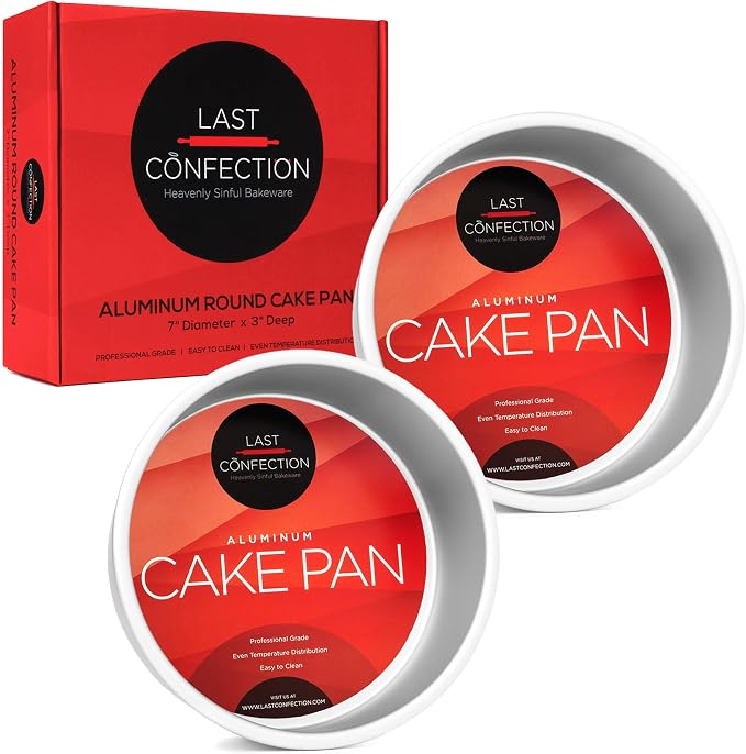7 x 3 Inch Round Cake Pans, Set of 2 Anodized Aluminum Cake Pans Baking Tins - Image 6