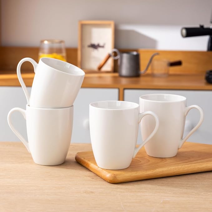 AmorArc 12oz Off White Coffee Mugs Set of 36, Ceramic Coffee Mugs with Large Handle for Man, Woman, Light Weight Coffee Mugs Set for Latte/Cappuccino/Cocoa/Milk, Dishwasher & Microwave Safe, 36Pcs - Image 6