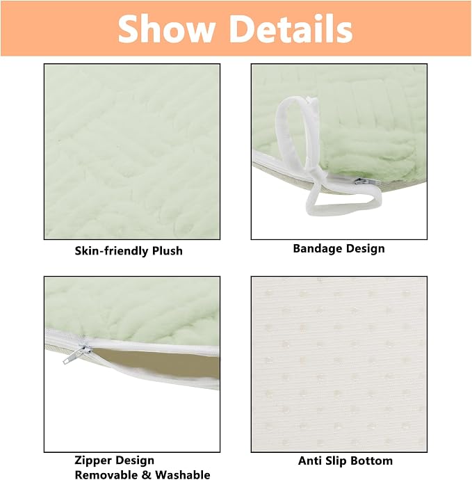 Plush Chair Cushion, Oval Chair Cushion Pad,Ultra Soft Nonslip Seat Pad,Comfortable Chair Cushion Cover,2PCS Memory Foam Chair Seat Cushion for Home Office Kitchen Dining Chairs Mint Green - Image 3