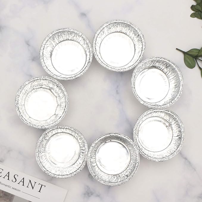 EUSOAR Aluminum Cupcake Liner, 3.5 Ounce 100Pcs Disposable Aluminum Foil Baking Cups, Ramekin Muffin Liners Cup, Pudding Liners Holders, Aluminum Cupcake Tip Pan Ramekin Holders - Image 7