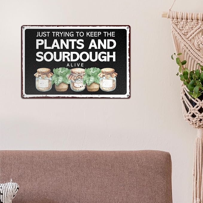 Sourdough Bread Baking Cookies Space Shop Metal Decor Sign for Home Kitchen Dinner Room Decorations, Sourdough Cookies Lover Baker Baking Gifts for Women Men Plant Lover - Image 4