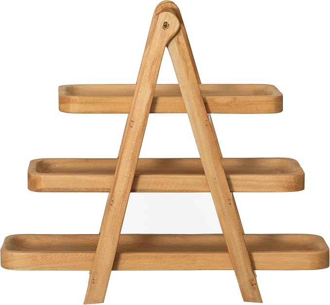 Vintiquewise 3-Tier Wooden Tray Farmhouse Inspired Cupcake Stand Dessert Platter Pastry Holder Appetizer Display for Wedding Party Baby Shower or Tea Time Ideal Decor in Kitchen, Dining or Coffee Bar - Image 5