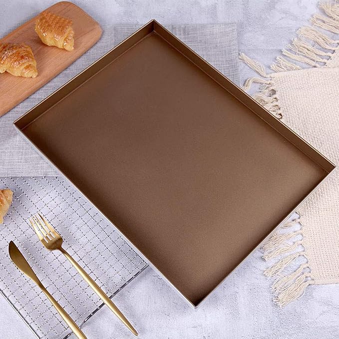 FLEXMAN Baking Sheet, 40X30x3cm Non Stick Aluminum Alloy Cookie Sheets, Bakeware Cake Cookie Sheet, Baking Pan for Baking Roasting Serving - Image 5