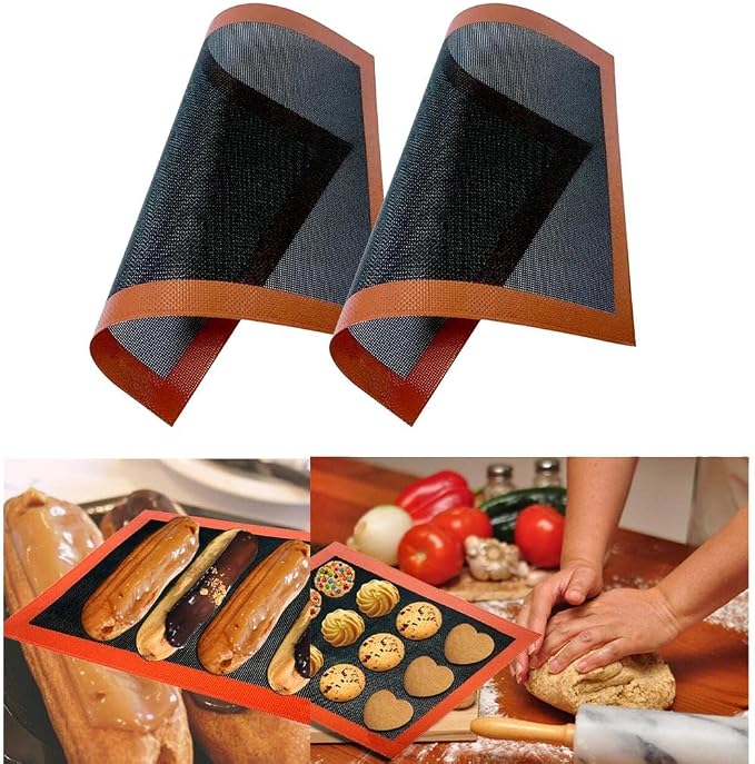 Yajuyi 2X Silicone Perforated Bread Mat Oven Liner Steaming Mesh 0 ° - Image 4