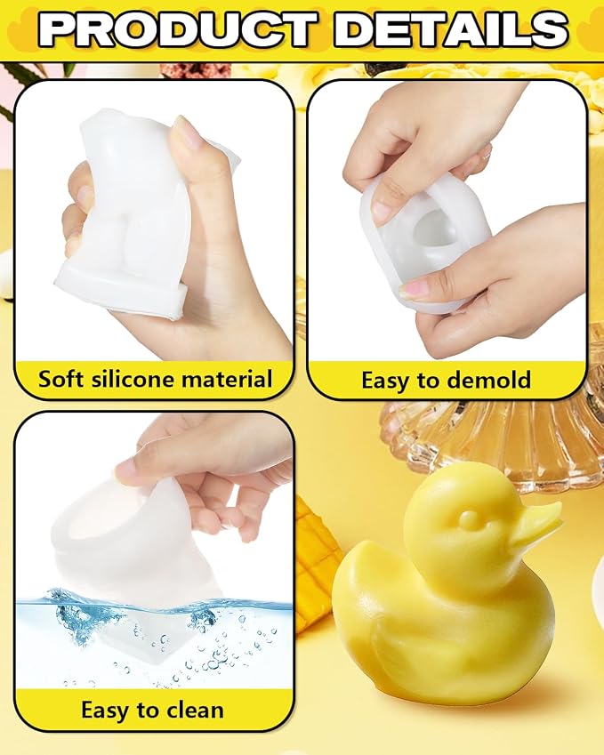 Duck Silicone Mold - 3D Duck-Shaped Candle & Chocolate Fondant Mold for Resin, Plaster, Aroma Resin, Clay Craft - Image 4