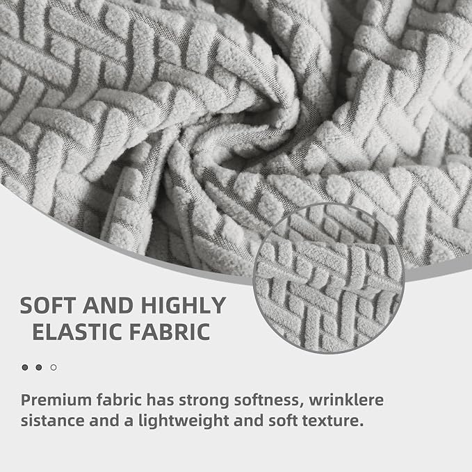 Promindfly Dining Chair Covers, 3D Jacquard Fabric Chair Covers for Dining Room, Anti-Scratch Chair Covers Set of 4, Stretch Washable Dining Chair Covers for Kitchen, Hotel - Image 3
