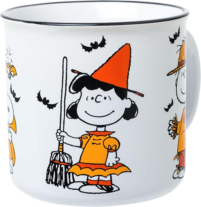 Silver Buffalo Peanuts Halloween Squad Costumes, Ceramic Camper Mug, 20oz | Charlie Brown, Snoopy, Woodstock, Lucy and Linus, 0.59 Liters - Image 2