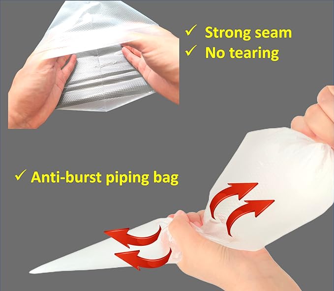 24 Inch Extra Large Piping Bags,100 Pack Disposable Pastry Bags,Thick Anti-Burst Icing Piping Pastry Bags For Frosting Decorating Cake Cupcake Cookie (24 Inch-100 Pack)