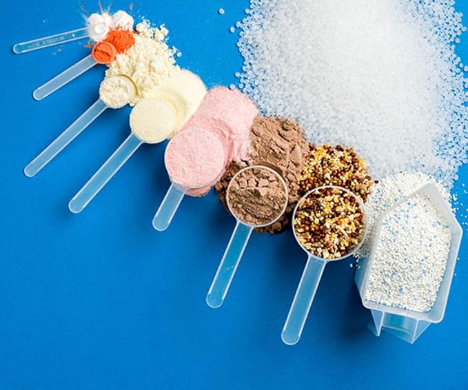 Plastic Measuring Scoop, (9 cc | 2 teaspoon | 9 mL) Long Handle Spoons for Powders, Granules, Coffee, Pet Food, Baking Supplies, Protein and Other Dry Goods, BPA Free (Set of 1)