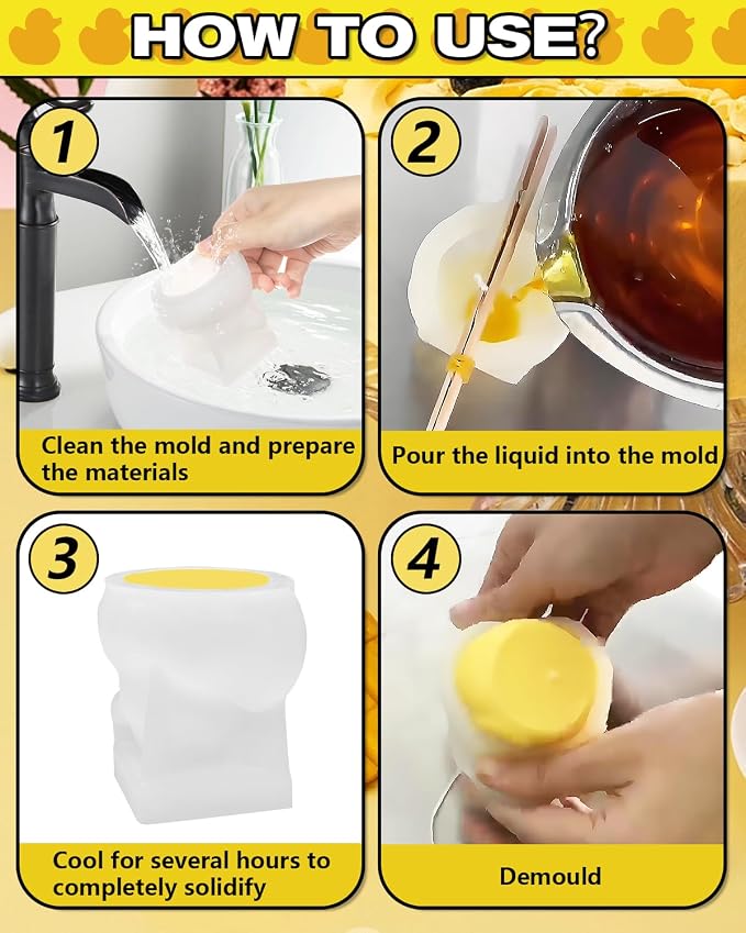 Duck Silicone Mold - 3D Duck-Shaped Candle & Chocolate Fondant Mold for Resin, Plaster, Aroma Resin, Clay Craft - Image 7