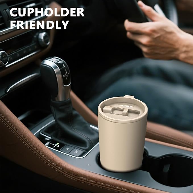 TILUCK 20 oz Insulated Coffee Tumbler with BPA-Free Lid | Travel Coffee Mug, Dishwasher Safe, Cup Holder Friendly, Double-Wall Vacuum Insulation for Hot & Cold Drinks,Matte MistyGray - Image 4