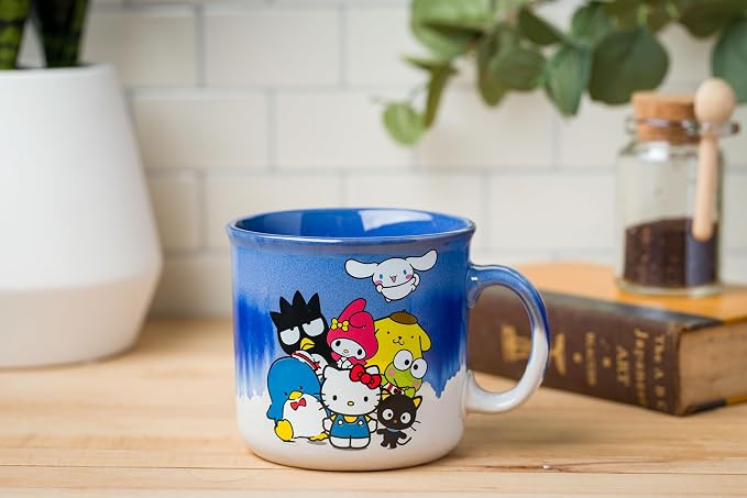 Silver Buffalo Sanrio Hello Kitty and Friends, Ceramic Camper Mug, 20oz | Chococat, Tuxedo Sam, Badtz-Maru and My Melody, Cinnamoroll Reactive Glaze, Pompompurin, Keroppi, 0.59 Liters - Image 5