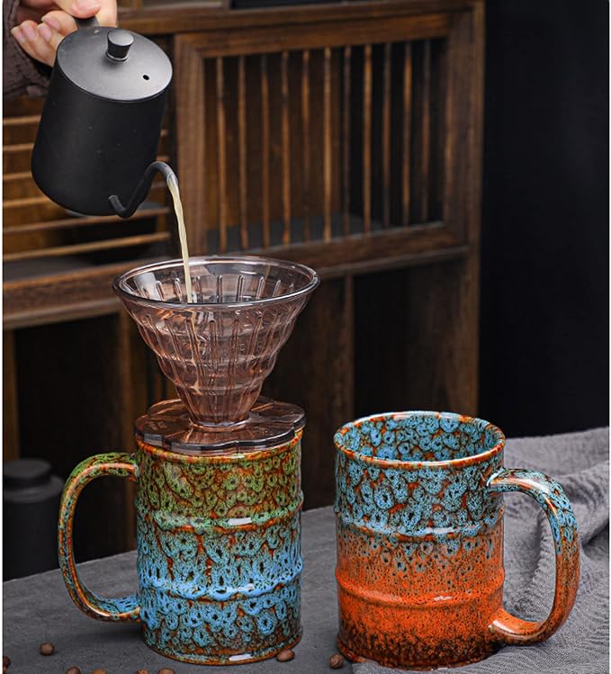 Coffee Mug,20 Oz Coffee Cups Ceramic Tea Cup Large Coffee Mug for Office and Home - Dishwasher and Microwave Safe Novelty Coffee Mug(1,Yellow and Red) - Image 7