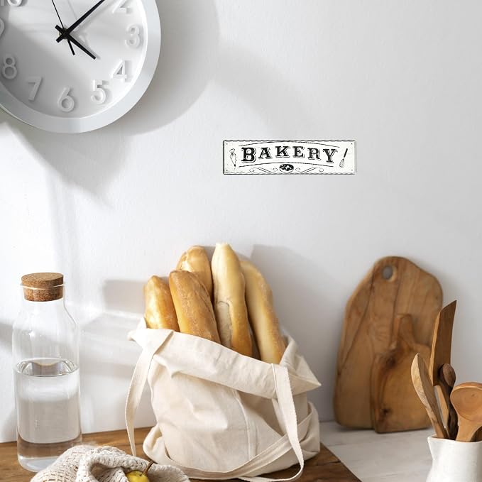 Bakery Sign Retro Store Tin Sign Vintage Decor Metal Poster 4×16 Inches For Kitchen Home Gifts For Cooking Lovers - Image 3