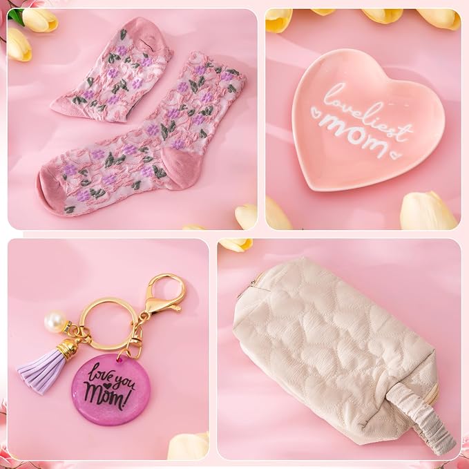 Mom Birthday Gifts for Mom from Daughter Son - Funny Mothers Day Birthday Gifts Ideas for New Moms Mother - 14Oz Ceramic Coffee Mug, Heart-Shaped Jewelry Dish, Gift Boxed Set, 10pcs - Best Moms Gift - Image 3