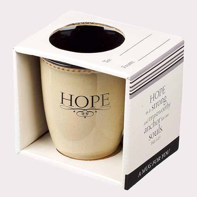 Christian Art Gifts Ivory Stoneware Coffee Mug – 13 oz. Microwave and Dishwasher-safe Lead & Cadmium-free Inspirational Scripture Coffee and Tea Mug for Men & Women with Bible Verse: Hope –Hebrew 6:19 - Image 6