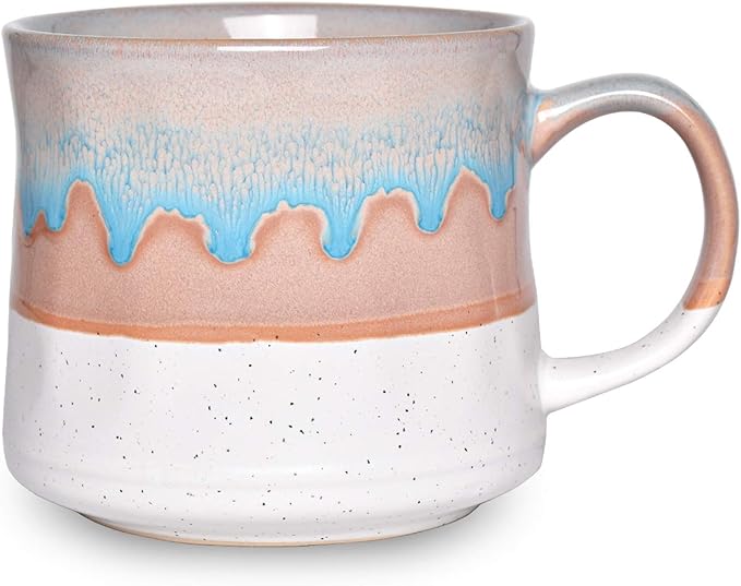 Bosmarlin Large Ceramic Coffee Mug, Big Tea Cup, 7 Colors to Choose, 21 Oz, Dishwasher and Microwave Safe, 1 PCS (White) by Bosmarlin