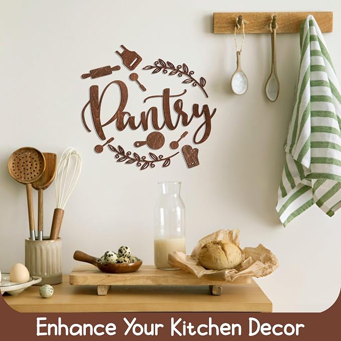 Farmhouse Pantry Sign, 15x8 Rustic Wood Kitchen Door Wall Decor | wooden pantry word sign 15x8 in, farmhouse kitchen and pantry door decor, housewarming gift - Image 4