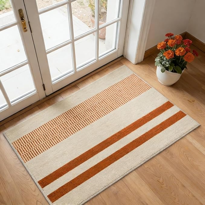 2x3 Washable Doormat, Non-Slip Rug for Front Door, Bathroom & Kitchen - Low Pile Indoor/Outdoor Mat with Rubber Backing, Modern House Design - Image 4