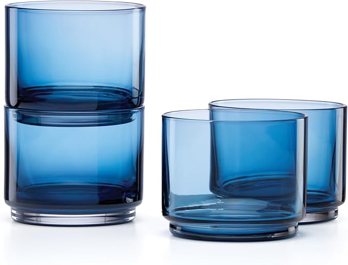 Lenox Tuscany Classics Stackable Drinkware, Glass, Dishwasher Safe, Short Glasses, Set of 4 (4 Piece) by Lenox
