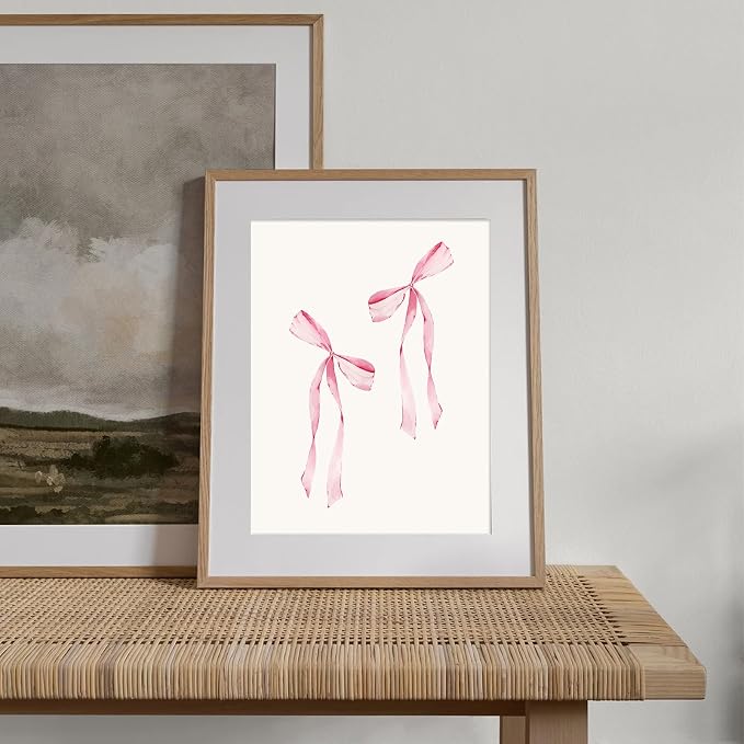 Coquette Pink Bow Jesus Wall Art Decor Posters, Light Pink Bow Christian Room Bedroom Bathroom Dorm Wall Art Decor Aesthetic for College Teen Girls Gifts, Inspirational Bible Verses Bow Wall Decor, 10x8in(UNFRAMED) - Image 3