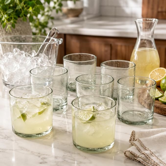 Clear 12 oz Large DOF Glasses (set of 6), Recycled Glass, Lead-free, Toxin-Free (12oz Large DOF) - Image 4