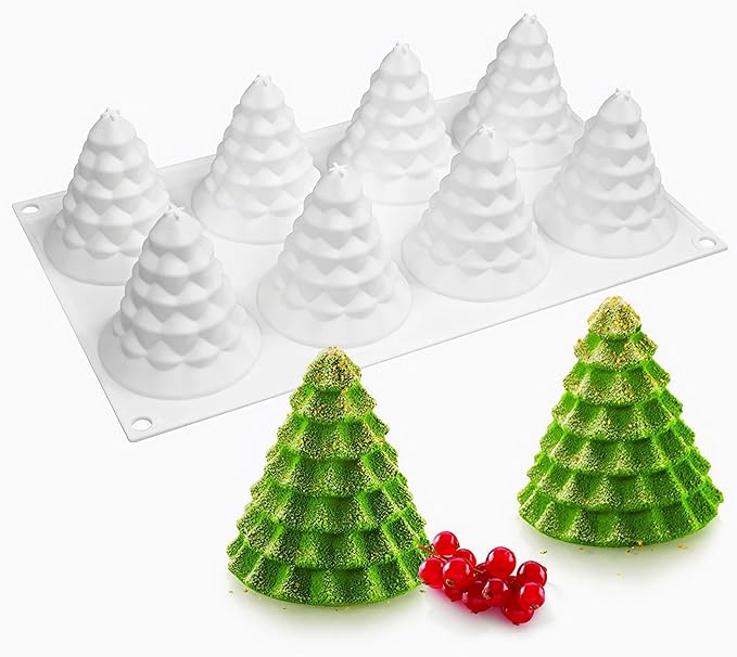 Christmas Tree Silicone Molds, Tree-Shaped Christmas Silicone Molds for Making Mousse Cakes, Chocolate Bars, Desserts and Handmade Soap