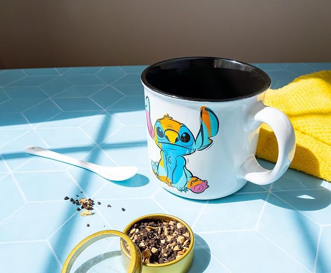 Silver Buffalo Disney Lilo and Stitch Ohana Abstract Ceramic Camper Mug, 20 Ounces - Image 7
