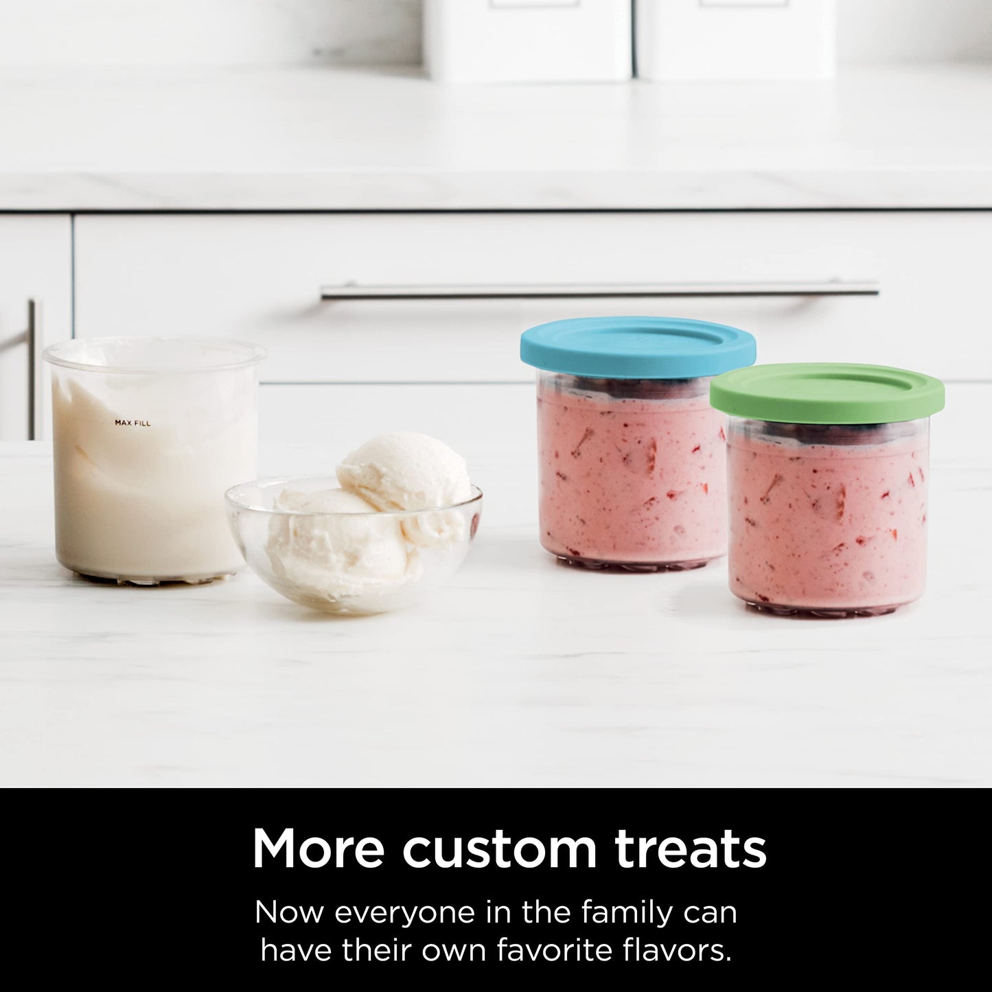 Compact Ice Cream Maker 7 Programs with 2 Pint Containers for Gelato Sorbet Milkshake Smoothie Bowls Silver