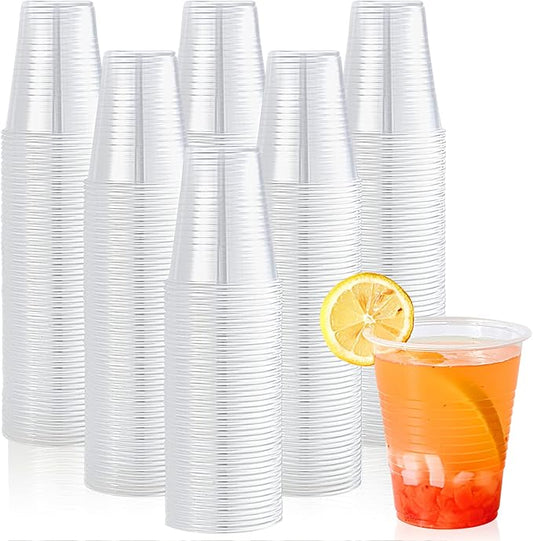 Lilymicky 450 Pack 12 oz Clear Plastic Cups, Cold Disposable Plastic Drinking Cups for Parties, Picnic, BBQ, Travel, and Events