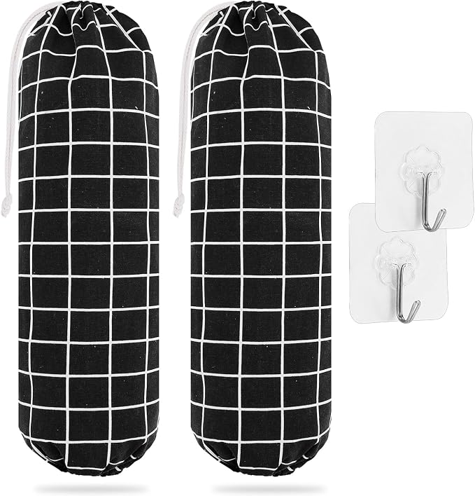 SWISSELITE 2Pcs Plastic Bag Holder, Reusable Plastic Bag Organizer | Wall Mount, Large Grocery Bag Storage Dispenser, 22x9 IN by SWISSELITE