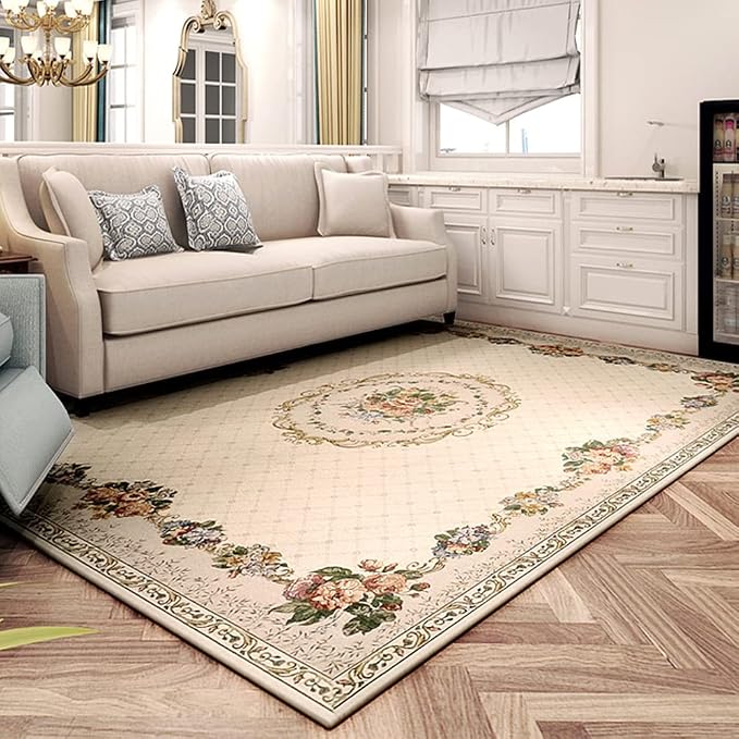 Vintage Traditional & Modern Area Rugs Home Decor Collection Floral Design Large Carpet for Bedroom Living Room Dining Room, 5′3″ × 7′6″, Rural Flower by Ukeler