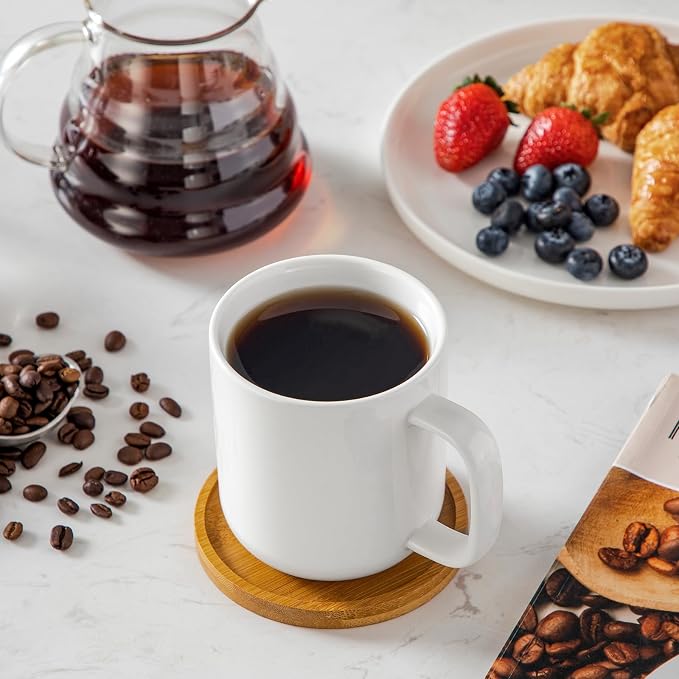 vancasso Porcelain Coffee Mugs Set, 16 oz Ceramic Coffee Cups for Americano Hot Tea Iced Coffee Cold Brew Cocoa Milk Mugs Set of 6, Dishwasher & Microwave Safe, White - Image 8