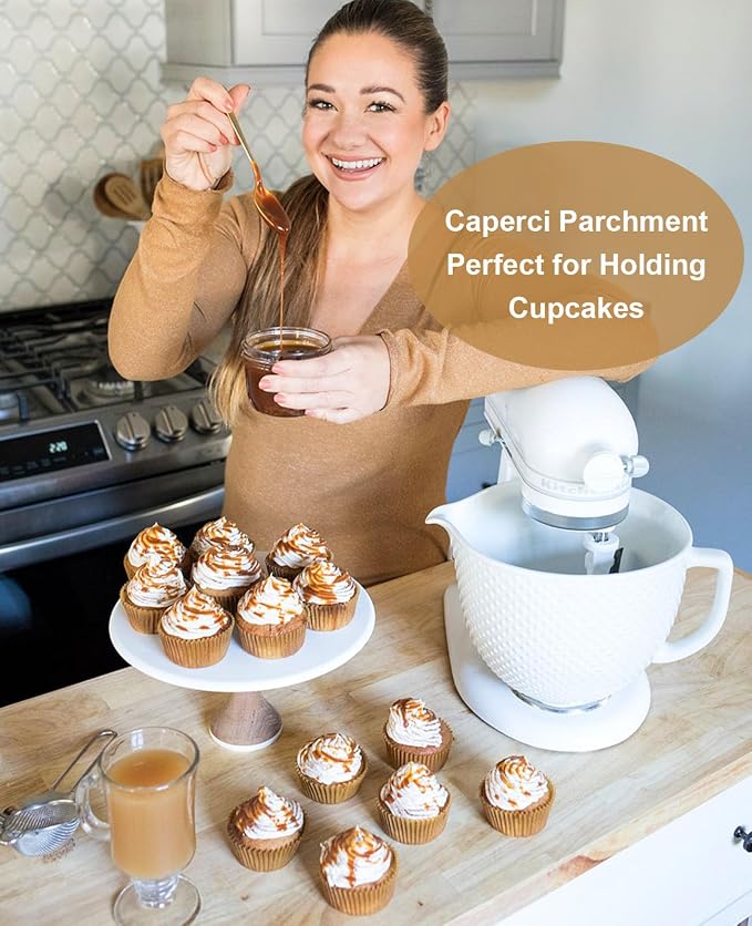 Caperci 225pcs Parchment Paper Cupcake Liners - White Standard Muffin Baking Cups Cupcake Wrappers with Excellent Greaseproof & Non-Stick, No Smell, Food Grade (White) - Image 6