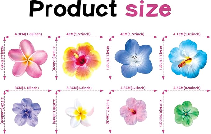 48 PCS Edible Flowers Cupcake Toppers Wafer Paper Birthday Party Hawaiian Birthday Party Decoration Wedding Themed Party Cake Decoration - Image 6