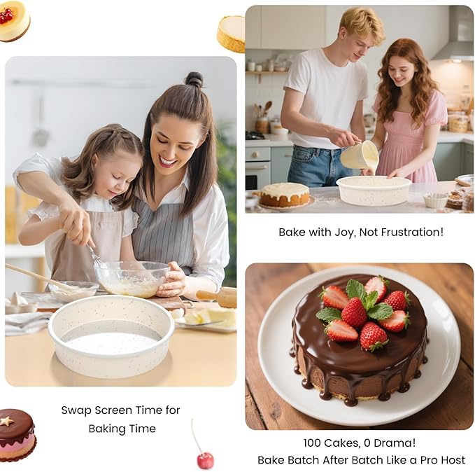 SJ 10 Inch Silicone Round Cake Pan with Metal Reinforced Frame 1Pack, Nonstick Silicone Cake Mold for Baking Suitable for Making Layers, Cheese & Chocolate Cakes