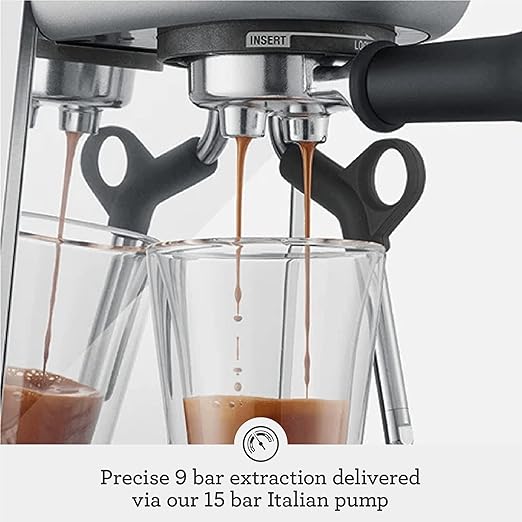 Breville BES500BTR Bambino Plus Espresso Machine, Black Truffle | Make café-quality espresso, lattes and cappuccinos at home with this compact, semi-automatic coffee maker for home baristas - Image 4