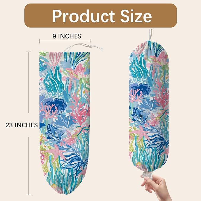 Plastic Bag Holder Dispenser, Plants Plastic Grocery Bag Organizer & Wall Mount Paper Trash Bag Saver Storage for Kitchen Home Pantry Decor, Shopping Bags Storage Dispenser - Image 2
