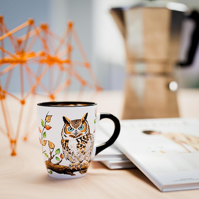 Color Changing Owl Coffee Mug 12oz – Heat Sensitive Ceramic Cup with Floral Reveal – Gifts for Owl Lovers, Unique Coffee Mugs for Women, Christmas Holiday Gift, Perfect for Coffee, Tea or Cocoa - Image 7