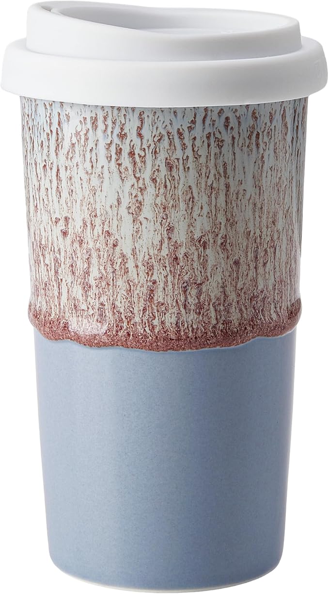 Ceramic Travel Mug with Lid (12 oz) – Aesthetic Coffee Cup for Women & Men, Modern Minimalist Travel Mug, Microwave & Dishwasher Safe, Fits Car Cup Holder (Whispy Blue) - Image 3