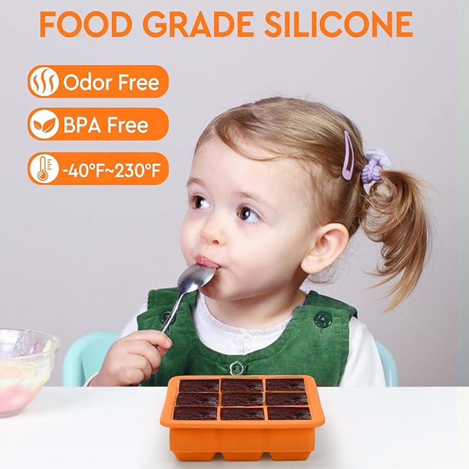Small Ice Cube Trays for Freezer,9x1.3 inch,BPA Free,Silicone Ice Cube Tray with Lid | Mini Ice Cube Trays-Nugget Ice Tray with lid for Mini Fridge with Freezer for Coffee,Cocktail,Baby Food